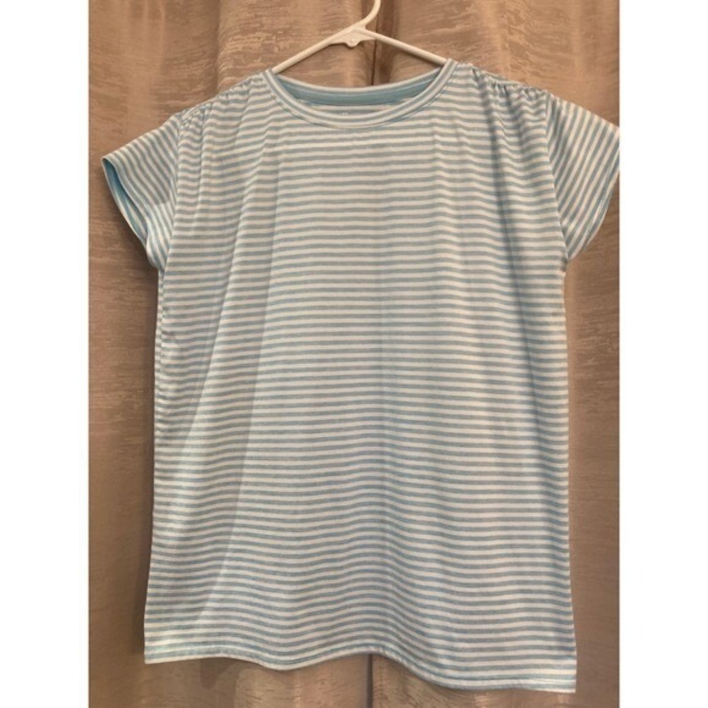 All in Motion Striped T-Shirt Short Sleeve Casual Top Blue White XL